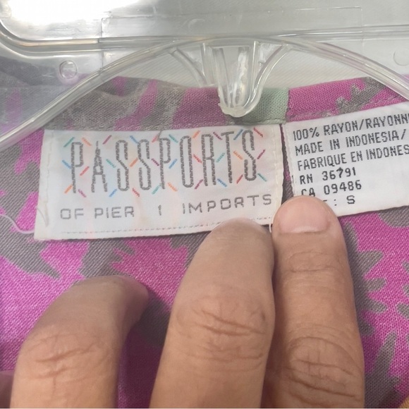 Vintage 90s Passports Pier 1 Patchwork Print Gauze ETHNIC Hoodie Jacket Size S - Picture 5 of 10